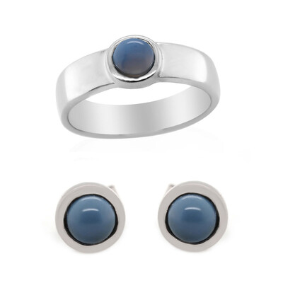 Bague en argent et Opale bleue