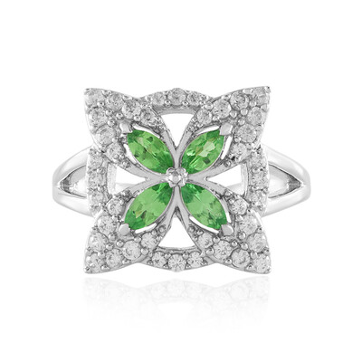 Bague en argent et Tsavorite de Tanzanie