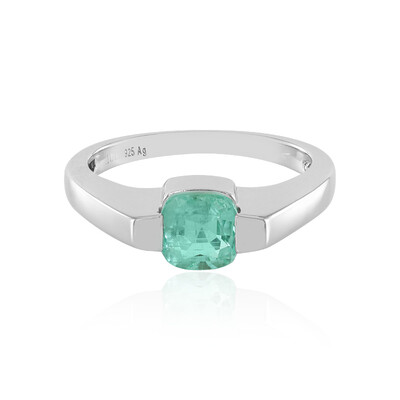 Bague en argent et Emeraude de Colombie