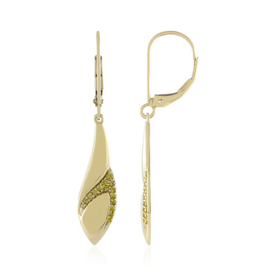 Boucles d'oreilles en or et Diamant VS1 jaune