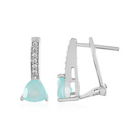 Boucles d'oreilles en argent et Calcédoine d'eau