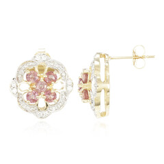 Boucles d'oreilles en or et Saphir Padparadscha non chauffé (AMAYANI)