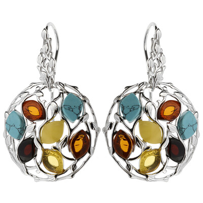 Boucles d'oreilles en argent et Ambre baltique (dagen)