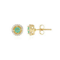 Boucles d'oreilles en argent et Emeraude de Russie