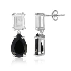 Boucles d'oreilles en argent et Spinelle noir