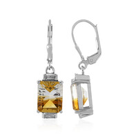 Boucles d'oreilles en argent et Citrine multicolore