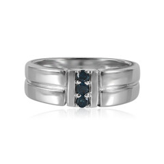 Bague en argent et Diamant bleu ciel I1