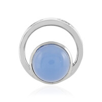 Pendentif en argent et Calcédoine bleue