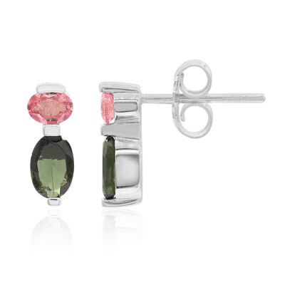 Boucles d'oreilles en argent et Tourmaline verte