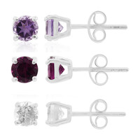 Boucles d'oreilles en argent et Grenat Rhodolite