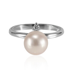 Bague en argent et Perle d'Akoya (TPC)