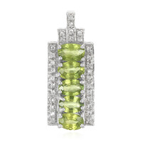 Pendentif en argent et Saphir vert AAA