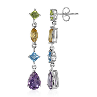 Boucles d'oreilles en argent et Améthyste
