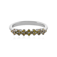 Bague en argent et Diamant jaune I1