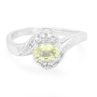 Bague en argent et Chrysobéryl du Brésil