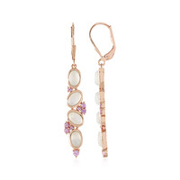 Boucles d'oreilles en argent et Pierre de Lune blanche (KM by Juwelo)