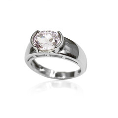 Bague en argent et Kunzite du Brésil