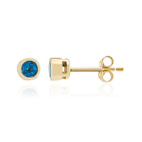 Boucles d'oreilles en or et Apatite bleu néon