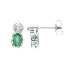 Boucles d'oreilles en argent et Emeraude de Bahia