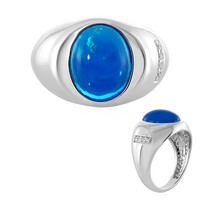 Bague en argent et Opale bleue d'Éthiopie