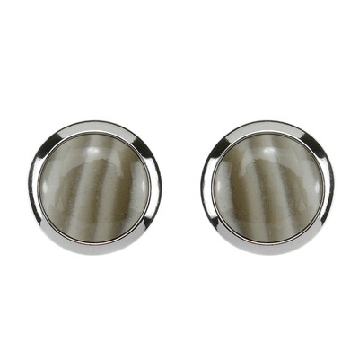 Boucles d'oreilles en argent et Silex des Monts Sainte-Croix (dagen)