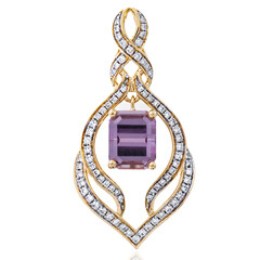 Pendentif en or et Diaspora rose (AMAYANI)