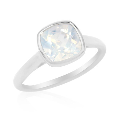 Bague en argent et Quartz bleu lunaire