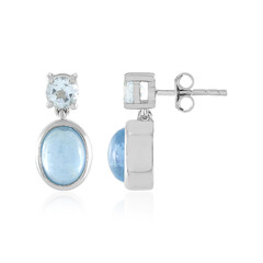 Boucles d'oreilles en argent et Aigue-marine Ofiki