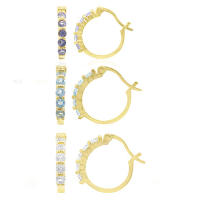 Boucles d'oreilles en argent et Topaze bleu Suisse