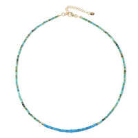 Collier en argent et Apatite bleu néon