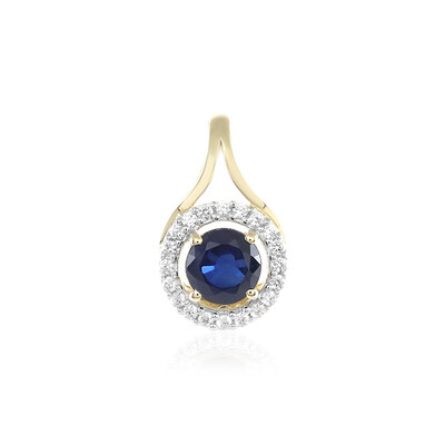 Pendentif en or et Saphir bleu
