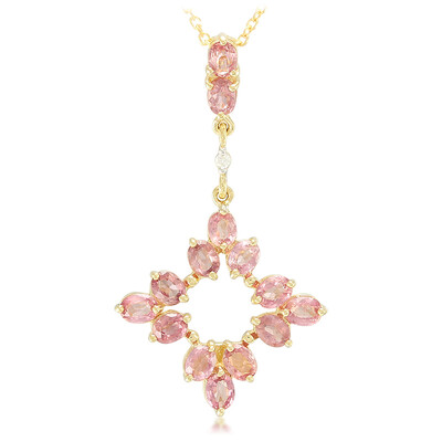 Collier en or et Saphir Padparadscha non chauffé (AMAYANI)