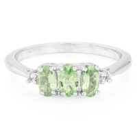 Bague en argent et Grenat vert menthe de Merelani
