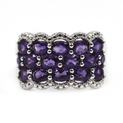 Bague en argent et Améthyste de Zambie