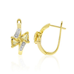 Boucles d'oreilles en or et Héliodore