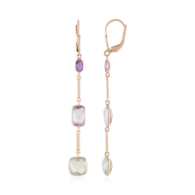 Boucles d'oreilles en argent et Améthyste Rose de France (KM by Juwelo)