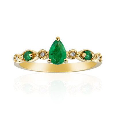 Bague en or et Emeraude de Zambie AAA (CIRARI)