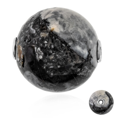 Pendentif en argent et Jaspe Maligano (MONOSONO COLLECTION)