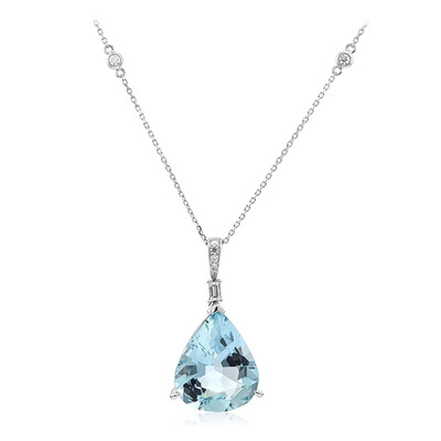 Collier en or et Aigue-Marine du Brésil AAA (AMAYANI)