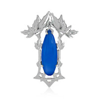 Pendentif en argent et Calcédoine bleue
