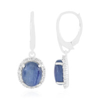 Boucles d'oreilles en argent et Disthène