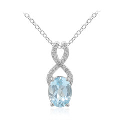 Collier en argent et Topaze bleu ciel
