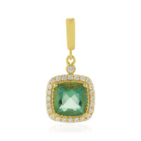 Pendentif en argent et Fluorite bleu pétrole de Belgique