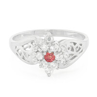 Bague en argent et Rubis rouge du soir