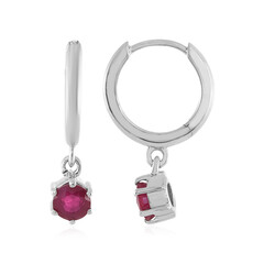 Boucles d'oreilles en argent et Rubis de Madagascar