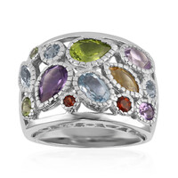 Bague en argent et Améthyste Rose de France