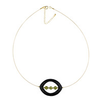 Collier en acier inoxydable et Lave noire