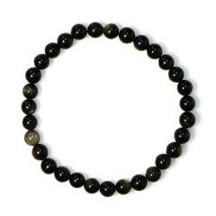 Bracelet et Obsidienne dorée