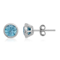Boucles d'oreilles en argent et Topaze bleu Suisse