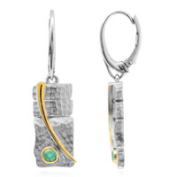 Boucles d'oreilles en argent et Emeraude d'Ethiopie